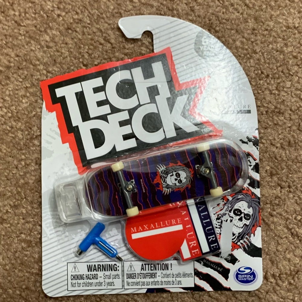 Tech Deck Fingerboard Skateboard Maxallure Edition Purple Skeleton 96mm